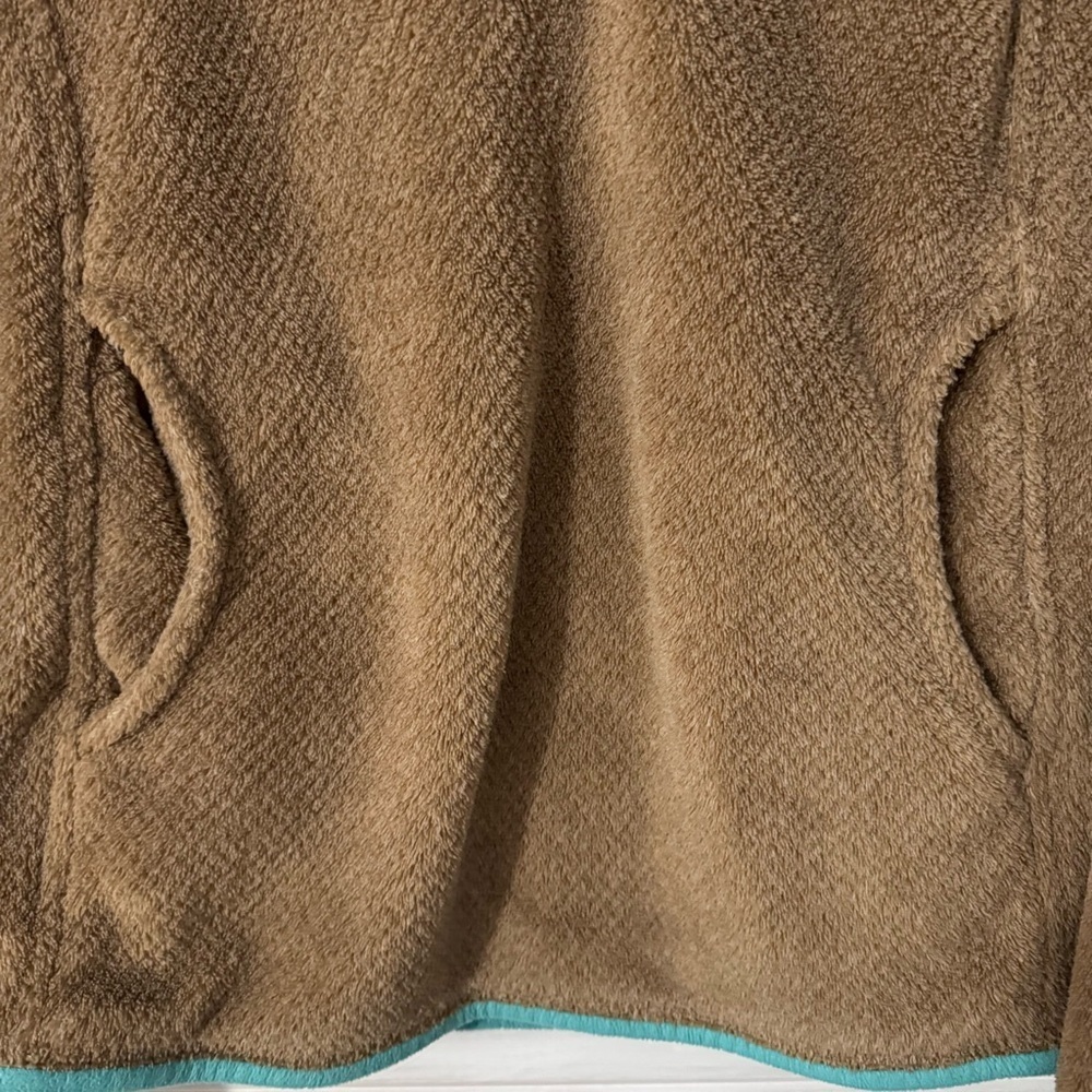 Women’s Patagonia Retool Snap T Pullover Jacket Size Small Fleece Tan Teal EUC - Picture 5 of 7